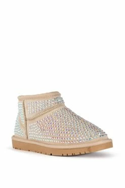 AKIRA FAIRYTALE BLING BOOTIE IN NUDE -Azalea Wang store akira fairytale bling bootie in nude tan 3 3