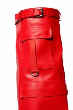 AZALEA WANG ALEXIA FOLD OVER WEDGE BOOT IN RED -Azalea Wang store azalea wang alexia fold over wedge boot in red red 5 5 c1