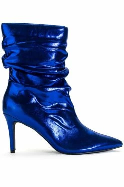 Alternative view of AZALEA WANG ARIELLA SLOUCH STILETTO BOOTIE IN BLUE