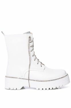 Alternative view of AZALEA WANG ATTENTIVE EMBELLISHED BOOTIE IN WHITE