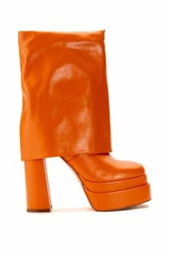 Alternative view of AZALEA WANG BABY FOLD OVER BOOTIE IN ORANGE