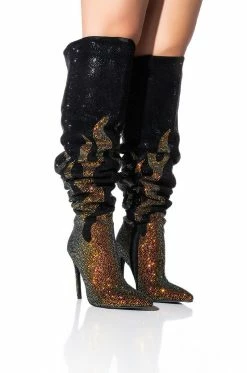 Alternative view of AZALEA WANG BLING OF FIRE STILETTO BOOT IN BLACK