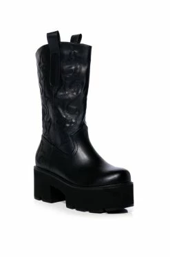 Alternative view of AZALEA WANG BLIZZARD CHUNKY WESTERN BOOT IN BLACK