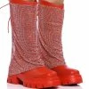 AZALEA WANG BLOOMFIELD EMBELLISHED BOOT IN RED -Azalea Wang store azalea wang bloomfield embellished boot in red red 1 1