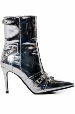 AZALEA WANG BROOKLYN STILETTO BOOTIE IN SILVER