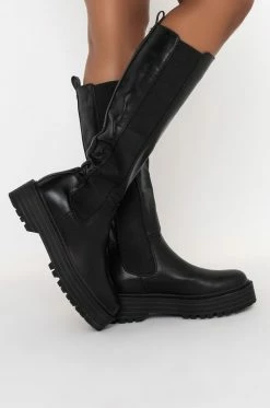Alternative view of AZALEA WANG CAN'T RAIN ON ME FLATFORM BOOT IN BLACK