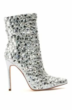 Alternative view of AZALEA WANG DIAMONDS ARE MY BESTIES STILETTO BOOTIE IN SILVER