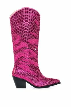 Alternative view of AZALEA WANG DRIVEN RHINESTONE WESTERN BOOT IN FUCHSIA