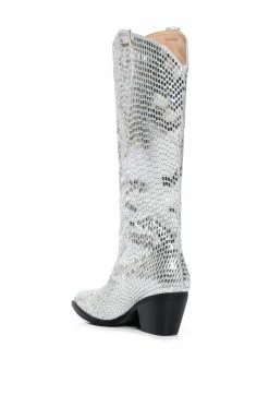 AZALEA WANG DRIVEN RHINESTONE WESTERN BOOT IN SILVER -Azalea Wang store azalea wang driven rhinestone western boot in silver silver 4 4