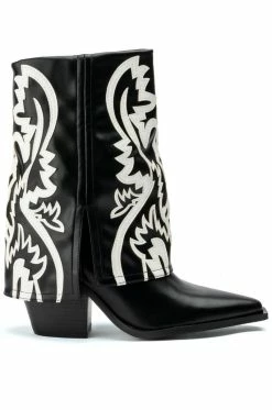 Alternative view of AZALEA WANG ESPERANZA WESTERN BOOTIE IN BLACK WHITE
