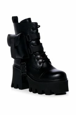 Alternative view of AZALEA WANG FOLLOW CHUNKY COMBAT BOOTIE IN BLACK