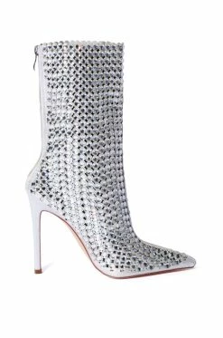 Alternative view of AZALEA WANG FULL OF LOVE RHINESTONE EMBELLISHED BOOTIE IN SILVER