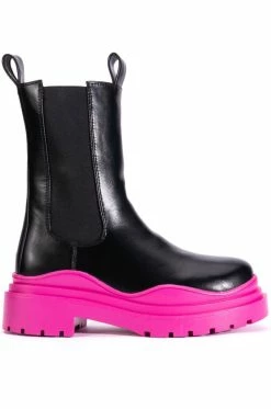 Alternative view of AZALEA WANG GHOSTED FLATFORM CHELSEA BOOT IN FUCHSIA