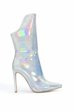 Alternative view of AZALEA WANG HALO SEXY STILETTO BOOTIE IN SILVER