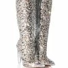 AZALEA WANG HONEY EMBELLISHED PVC BOOT IN SILVER -Azalea Wang store azalea wang honey embellished pvc boot in silver silver 1 1