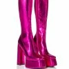 AZALEA WANG I'M THAT GIRL METALLIC PLATFORM BOOT -Azalea Wang store azalea wang im that girl metallic platform boot pink 1 1