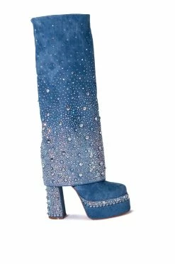 Alternative view of AZALEA WANG INVISIBLE DENIM BOOT WITH DIAMONDS