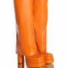 AZALEA WANG INVISIBLE KNEE HIGH FOLD OVER CHUNKY BOOT IN ORANGE -Azalea Wang store azalea wang invisible knee high fold over chunky boot in orange orange 1 1 c1