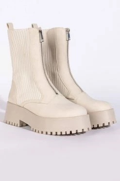 AZALEA WANG KENNEDY KNIT FRONT ZIP FLATFORM BOOTIE IN BONE 11 AZALEA WANG KENNEDY KNIT FRONT ZIP FLATFORM BOOTIE IN BONE -Azalea Wang store azalea wang kennedy knit front zip flatform bootie in bone bone 4 4