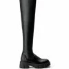 AZALEA WANG LATE NIGHTS FLATFORM BOOT WITH 4 WAY STRETCH IN BLACK 2 AZALEA WANG LATE NIGHTS FLATFORM BOOT WITH 4 WAY STRETCH IN BLACK -Azalea Wang store azalea wang late nights flatform boot in black black 2 2 c1