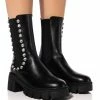 AZALEA WANG LINCOLN RHINESTONE FLATFORM CHELSEA BOOT IN BLACK -Azalea Wang store azalea wang lincoln rhinestone flatform chelsea boot in black black 1 1
