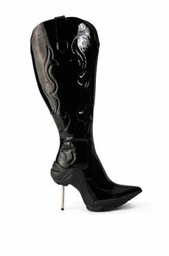 AZALEA WANG LONDON WESTERN BOOT IN BLACK