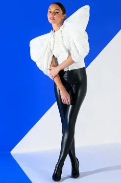 AZALEA WANG LOVE IS IN THE AIR SEXY STILETTO PANT BOOT WITH 4 WAY STRETCH IN BLACK PU -Azalea Wang store azalea wang love is in the air sexy stiletto pant boot with four way stretch in black pu black pu 11 11