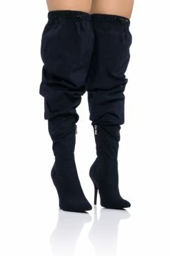 Alternative view of AZALEA WANG MANTIS BAGGY THIGH HIGH BOOT IN BLACK