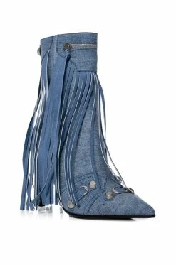 Alternative view of AZALEA WANG MARCELINA DENIM STILETTO BOOTIE
