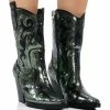 AZALEA WANG MERRIL SEQUIN WESTERN BOOTIE IN BLACK -Azalea Wang store azalea wang merril sequin western bootie in black black 1 1