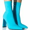 AZALEA WANG MOSCATO NEOPRENE BOOTIE IN BLUE -Azalea Wang store azalea wang moscato neoprene bootie in blue blue 1 1
