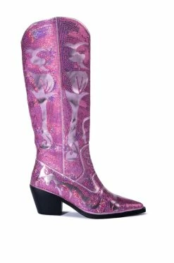 Alternative view of AZALEA WANG MY SWEETHEART SEQUIN EMBELLISHED BOOT IN PINK