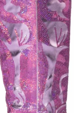 AZALEA WANG MY SWEETHEART SEQUIN EMBELLISHED BOOT IN PINK -Azalea Wang store azalea wang my sweetheart sequin embellished boot in pink pink 5 5