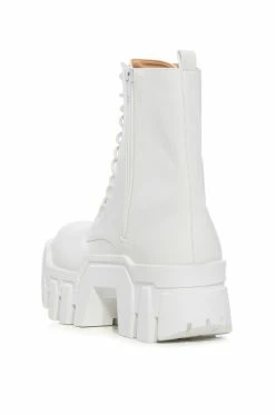 AZALEA WANG OLYMPIA WHITE CHUNKY BOOTIE -Azalea Wang store azalea wang olympia white chunky bootie white 4 4