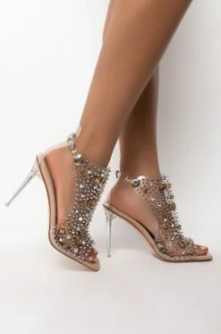Alternative view of AZALEA WANG OUT OF REACH STILETTO BOOTIE IN NUDE PATENT
