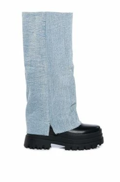 Alternative view of AZALEA WANG SHURI DENIM FOLD OVER BOOT