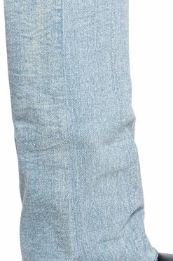 AZALEA WANG SHURI DENIM FOLD OVER BOOT -Azalea Wang store azalea wang shuri denim fold over boot denim 5 5