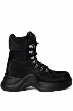 Alternative view of AZALEA WANG SKYLAR EDGY LACE UP BOOTIE IN BLACK