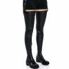 AZALEA WANG SMITTEN OVER YOU DETACHABLE BELT THIGH HIGH FLAT BOOT WITH 4 WAY STRETCH -Azalea Wang store azalea wang smitten over you detachable belt thigh high flat boot with 4 way stretch black pu 1 1