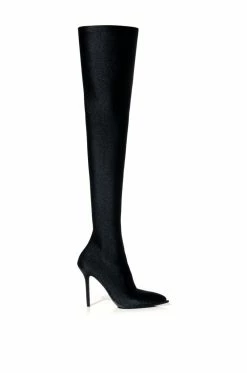 Alternative view of AZALEA WANG STAR STRETCH NEW LEVEL THIGH HIGH STILETTO BOOT IN BLACK