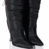 AZALEA WANG STEPPING OUT STILETTO PUFFER BOOTIE IN BLACK -Azalea Wang store azalea wang stepping out stiletto puffer bootie in black black 1 1