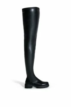 Alternative view of AZALEA WANG SURGICAL FLATFORM BOOT WITH 4 WAY STRETCH IN STRETCH PU