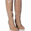 AZALEA WANG TEXAS EMBELLISHED WESTERN BOOT IN NUDE -Azalea Wang store azalea wang texas embellished western boot in nude beige 1 1