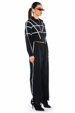 AZALEA WANG TRACK PANT BOOT IN BLACK -Azalea Wang store azalea wang track pant boot in black black 8 8