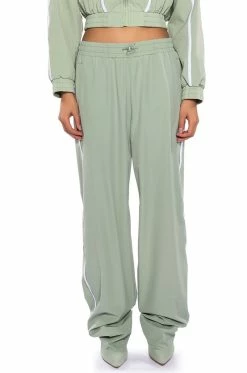 AZALEA WANG TRACK PANT BOOT IN SAGE GREEN -Azalea Wang store azalea wang track pant boot in sage green green 6 6