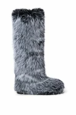 Alternative view of AZALEA WANG TUNDRA FURRY OVER THE KNEE BOOTS IN GRAY