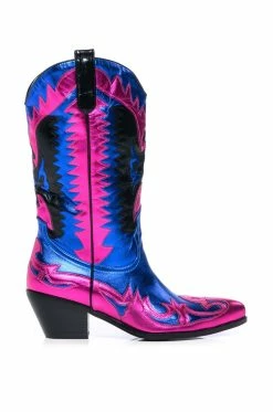 Alternative view of AZALEA WANG WAY METALLIC BOOT IN BLUE