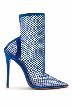 Alternative view of FEELIN GOOD RHINESTONE MESH BOOTIE IN BLUE