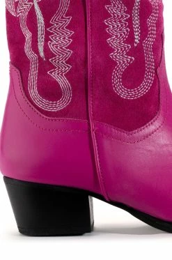 GENUINE LEATHER IGGY METALLIC WESTERN STYLE BELOW THE KNEE BOOT IN FUCHSIA -Azalea Wang store iggy metallic western style below the knee boot in fuchsia fuchsia 5 5