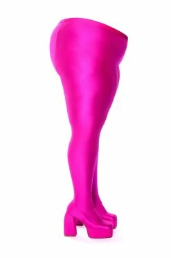 Alternative view of PLUS AZALEA WANG STAR STRETCH CHUNKY HEEL PANT BOOT IN FUCHSIA